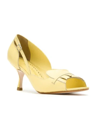 Shop Sarah Chofakian Leather Pumps In Yellow
