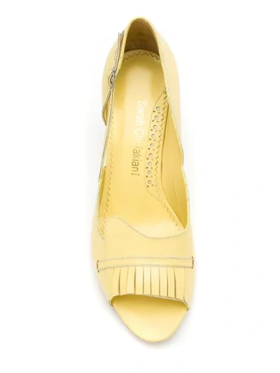 Shop Sarah Chofakian Leather Pumps In Yellow