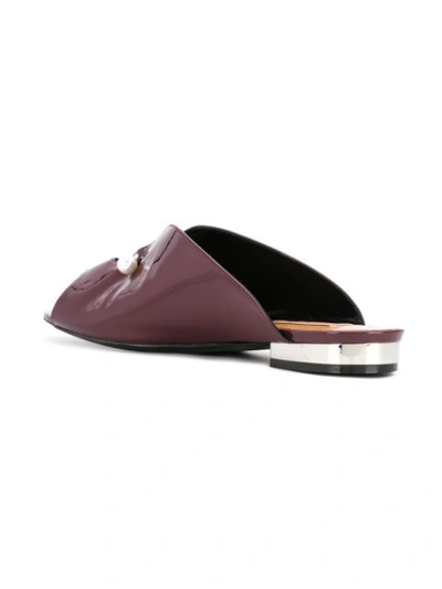Shop Coliac Open Toe Pearl Embellished Slippers In Pink