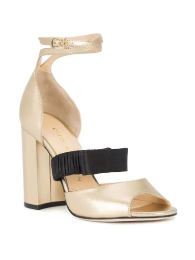 Shop Chloe Gosselin Zuzu Contrast Strap Sandals - Metallic