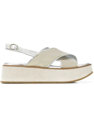 Shop Premiata Platform Slingback Sandals In Neutrals