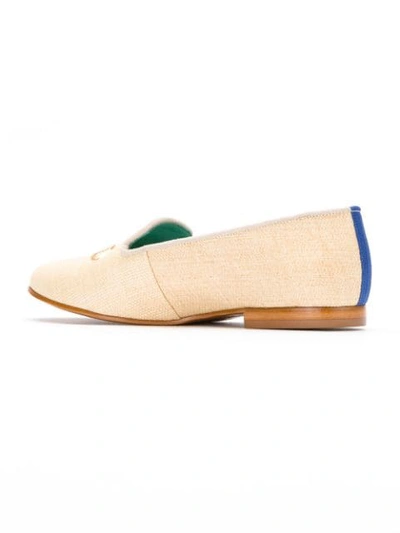 Shop Blue Bird Shoes Straw Loafers In Neutrals