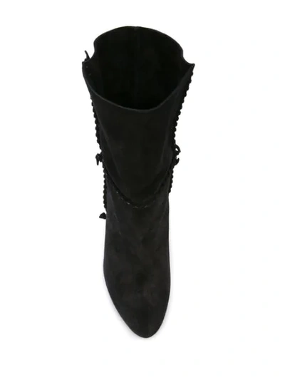Shop Saint Laurent Mica Suede Boots In Black