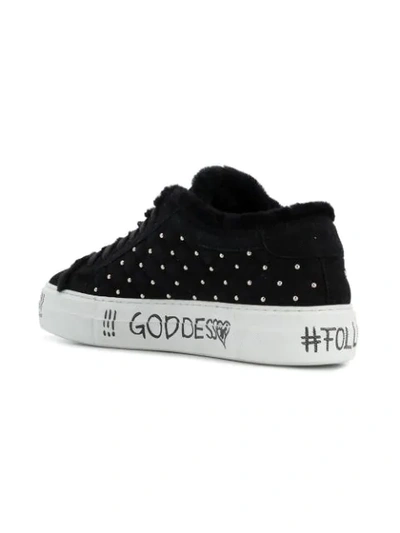 Shop Philipp Plein Microstud Quilted Low Top Sneakers In Black