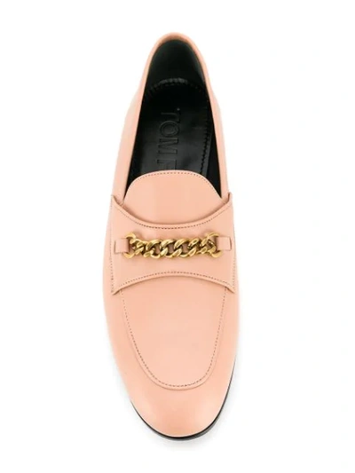 Shop Tom Ford Chain Trim Loafers In Neutrals