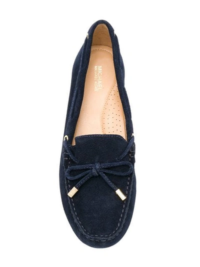Shop Michael Michael Kors Bow Detail Loafers In Blue
