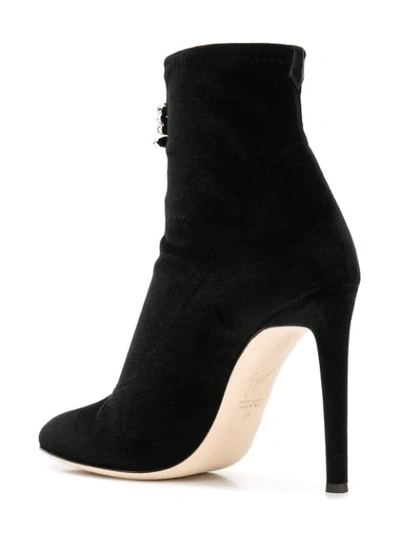 Shop Giuseppe Zanotti Celeste Velvet Boots In Black