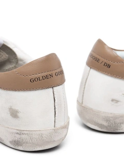 Shop Golden Goose Superstar Distressed Low-top Sneakers In  White Sand- Black Glitter