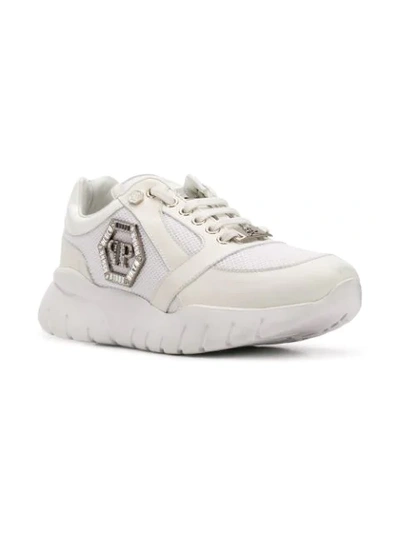 PHILIPP PLEIN CHUNKY SOLE SNEAKERS - 白色