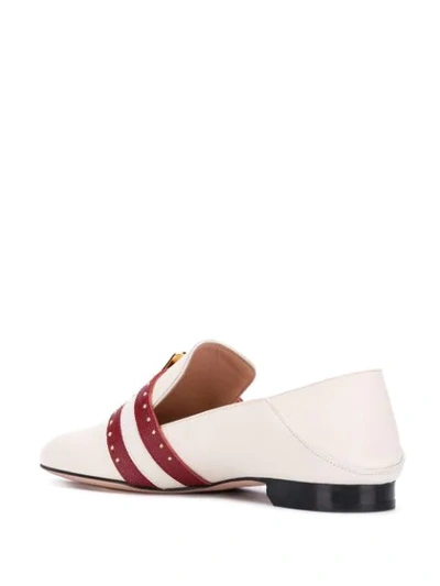 Shop Bally Janelle Buckle Loafers In White