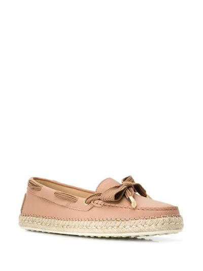 Shop Tod's Espadrille Loafers In M031 Nude