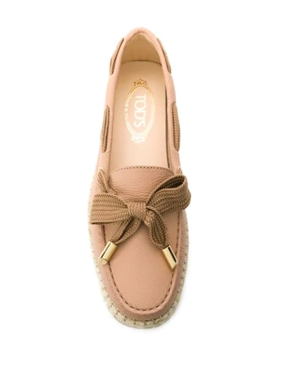 Shop Tod's Espadrille Loafers In M031 Nude
