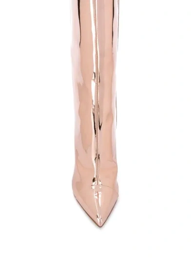 Shop Alexandre Vauthier Alex Patent Boots In Pink