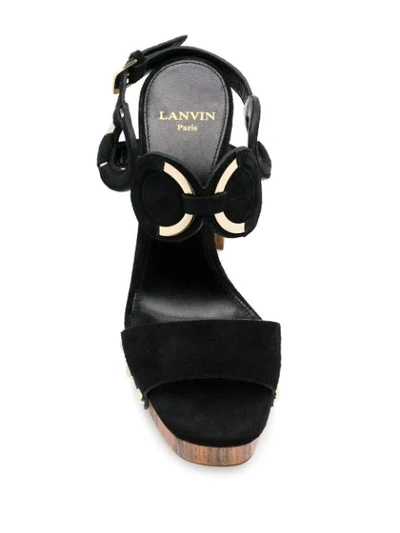 Shop Lanvin Block Heel Platform Sandals In Black