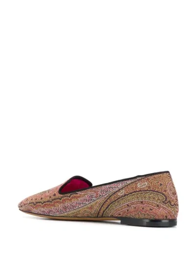 Shop Etro Paisley Pattern Loafers In Brown