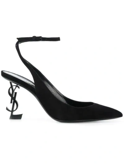 Shop Saint Laurent Opyum 85 Pumps In Black