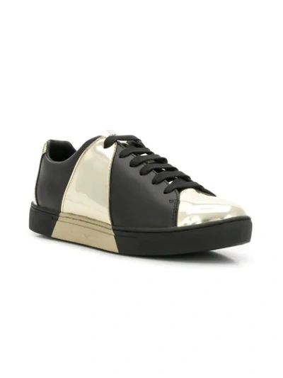 Shop Emporio Armani Colour Block Sneakers In Black