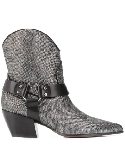 Shop Deimille Pointed Toe Boots In Silver