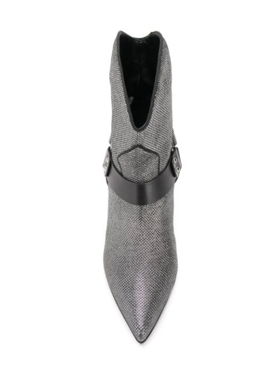 Shop Deimille Pointed Toe Boots In Silver
