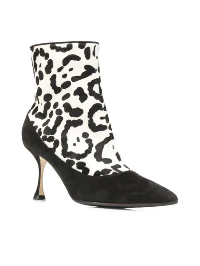 Shop Manolo Blahnik Cheetah Printed Boots In Black