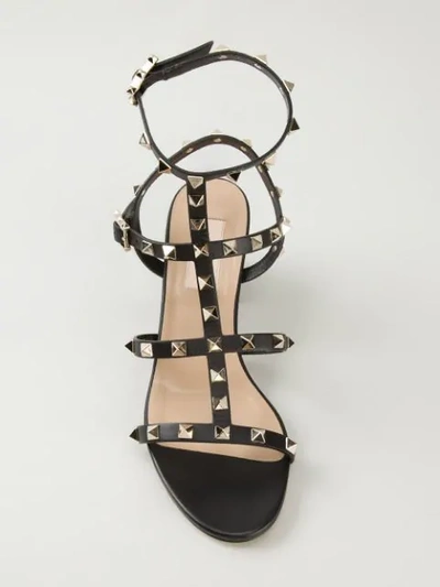 Shop Valentino Rockstud Sandals In Black