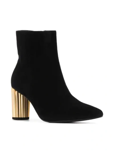 Shop Hogl Metallic Heel Boots In Black
