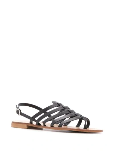 Shop Fabio Rusconi Strappy Flat Sandals - Black