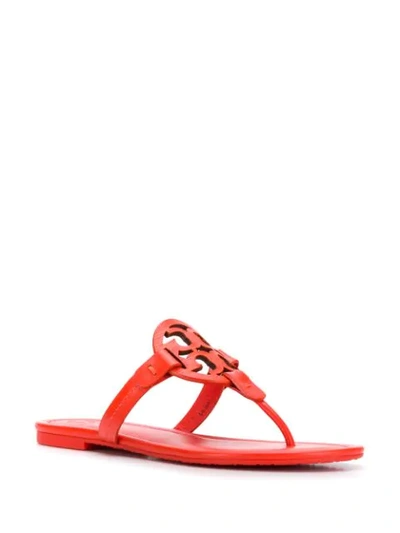 Shop Tory Burch Logo Sandals In Red