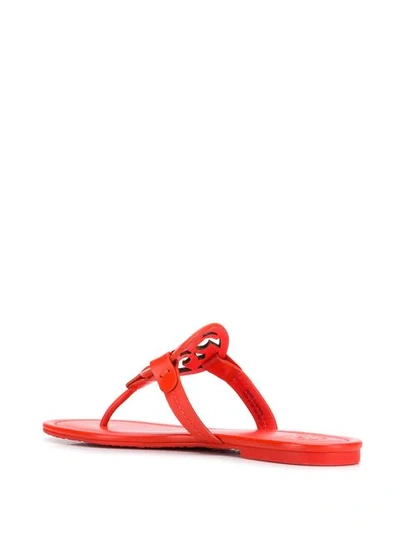 Shop Tory Burch Logo Sandals In Red