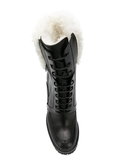 Shop Givenchy Aviator Boots In Black