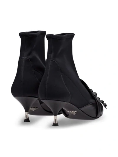 Shop Prada Sock-boots Mit Nieten In Black