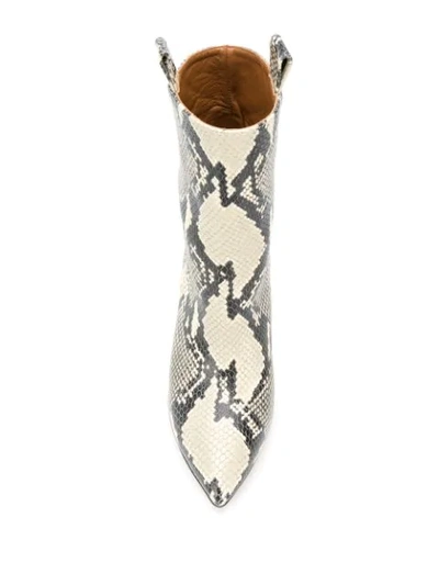 Shop Paris Texas Snakeskin Effect Ankle Boots In Neutrals