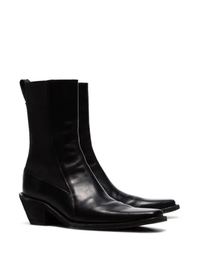 Shop Haider Ackermann Black Ela 50 Leather Ankle Boots