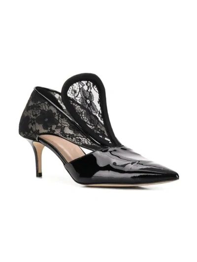 Shop Christopher Kane Lace Crotch Pump In Black