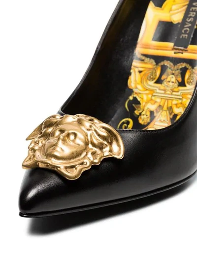 Shop Versace Medusa Palazzo Pumps In Black