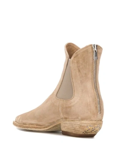 Shop Officine Creative Zipped Chelsea Boots In Neutrals