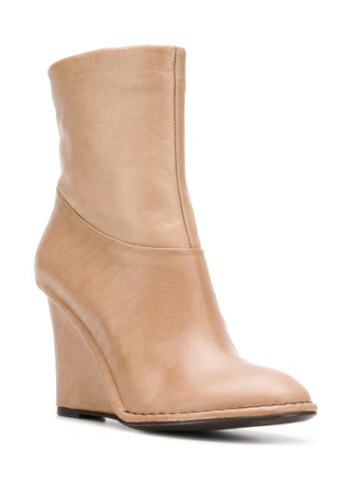 Shop Del Carlo Wedged Ankle Boots - Neutrals