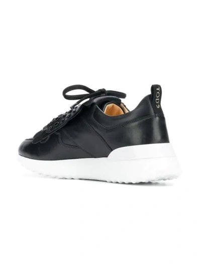 Shop Tod's Platform Fringe Sneakers In Black