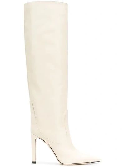 JIMMY CHOO MAVIS 100 BOOTS - 白色