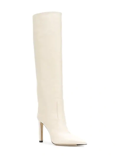 JIMMY CHOO MAVIS 100 BOOTS - 白色