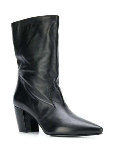 Shop Prada Pointed Toe Boots In Black