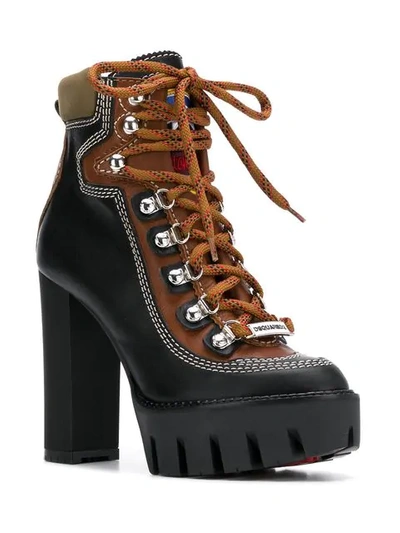 Shop Dsquared2 Chunky Heel Hiking Boots - Black