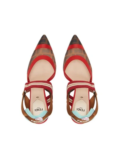 Shop Fendi Colibrì Ff Motif Slingback Pumps In Red