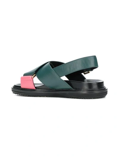 Shop Marni Fussbett Crossover Sandals In Zl515