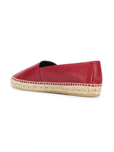 Shop Saint Laurent Embossed Espadrilles In Red