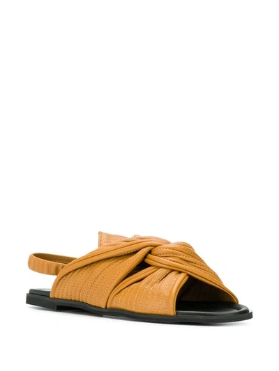 Shop Christian Wijnants Avi Knot Detail Sandals In Brown