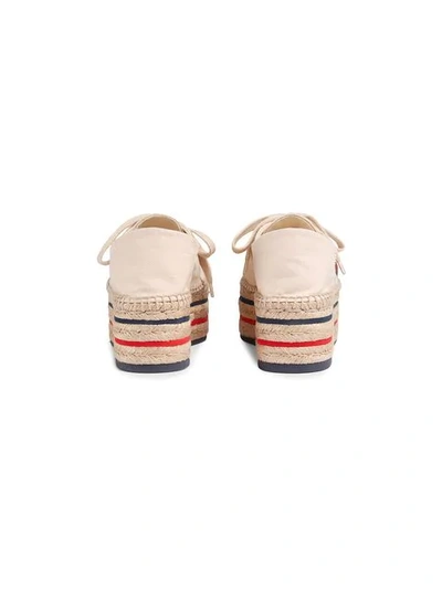 Shop Gucci Logo Platform Espadrilles In White