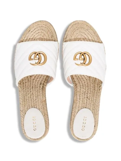 Shop Gucci 'pilar 50' Espadrilles Mit Plateau In White