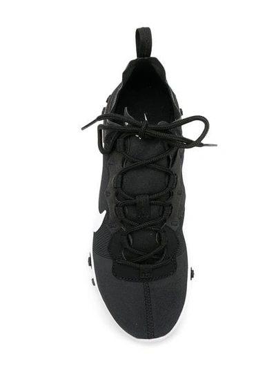 Nike Black & White React Element 55 Sneakers In Black