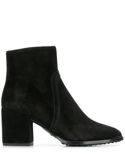 Shop Tod's Zipped Ankle Boots In Black